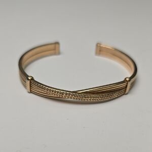 Avon Gold Braided Open Cuff Bracelet